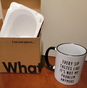 NWOT Black and White Ceramic Retirement Mug